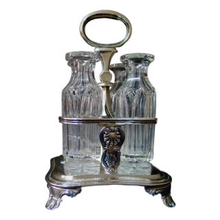 Vintage Antique English Silver Cruet (Castor) Set For Sale