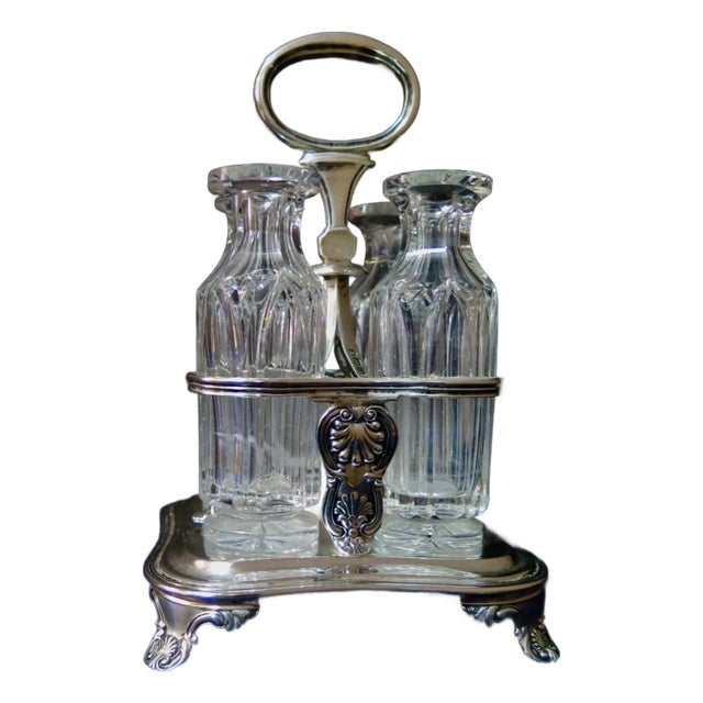 Vintage Antique English Silver Cruet (Castor) Set For Sale