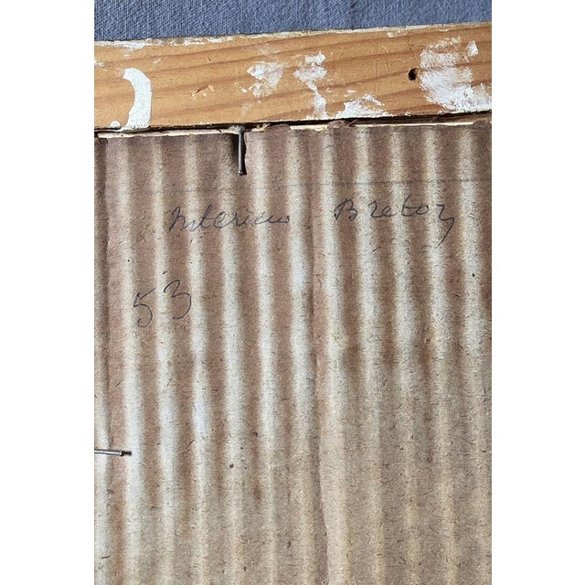 Claude Houal, Breton No. 53: Interior, 1950, Watercolor, Framed For Sale - Image 8 of 9