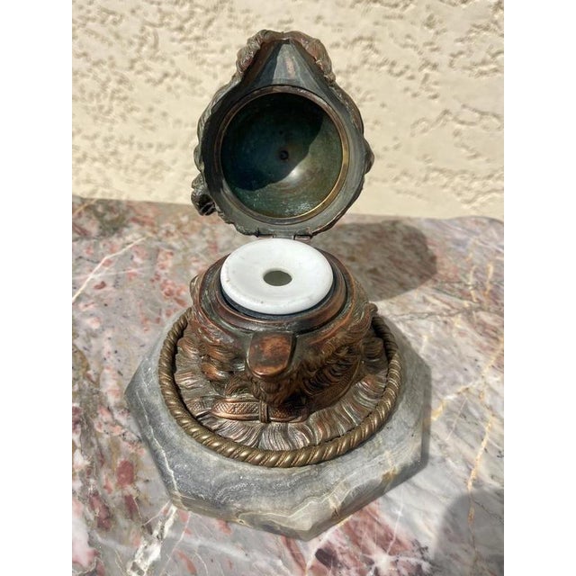 Bronze Inkwell Yorkshire Head For Sale - Image 6 of 8