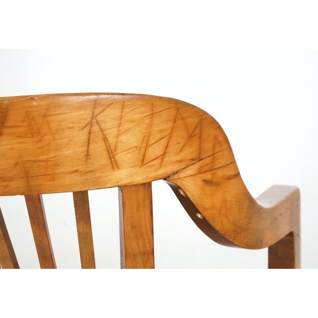Arts & Crafts Slat Back Wood Arm Chair For Sale - Image 9 of 9