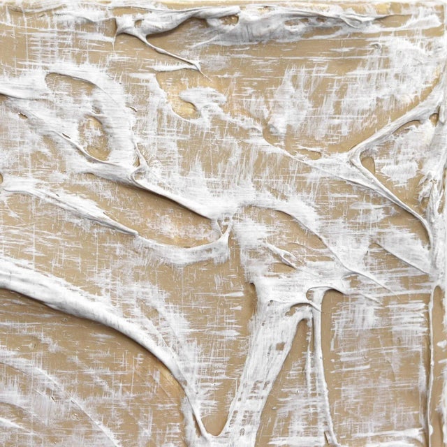 Contemporary "Forces of Nature 7" Original Textural Impasto Earth Tone Beige White Artwork by Len Klikunas For Sale - Image 3 of 11