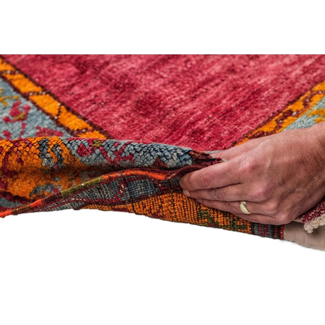 Maroon Vintage Hand-Knotted Turkish Prayer Rug - Rare Early-1900s Collector Piece With Tree-of-Life Motif For Sale - Image 8 of 10