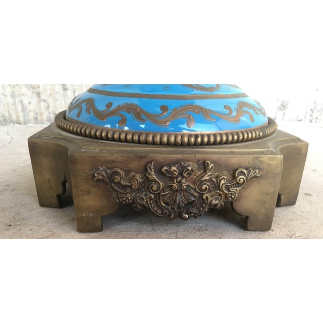 Metal Pair of Large Antiques French Ormolu-Mounted & Painted Pair of Sèvres Porcelain For Sale - Image 7 of 18