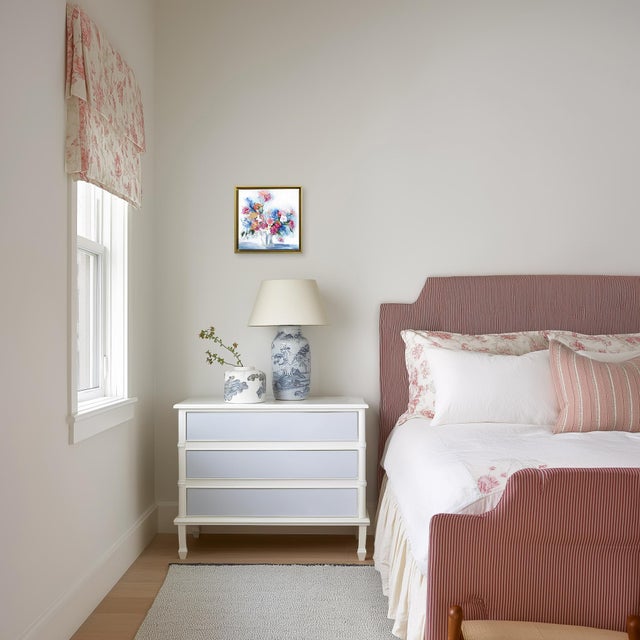 Pink Pink and Blue, His and Hers - Framed Abstract Colorful Floral Still Life Original Artwork by Kellie Newsome For Sale - Image 8 of 9