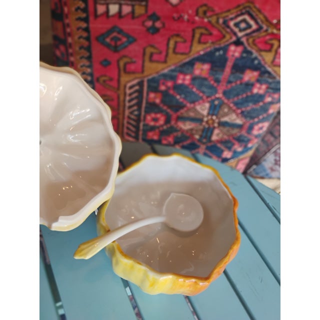 1970s Vintage Ceramic Pumpkin Tureen With Ladle For Sale - Image 5 of 6