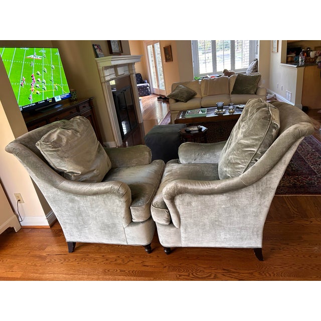 Century Furniture Pair of Century Furniture Club Chairs For Sale - Image 4 of 9