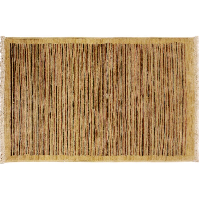 Shabby Chic Gabbeh Beige/Rust Wool Rug - 3'0'' X 4'9'' For Sale - Image 10 of 10