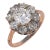 1900-1909 Victorian Gia 1.06 Carat Diamond 14k Gold and Silver Cluster Ring, Size 5.75 For Sale