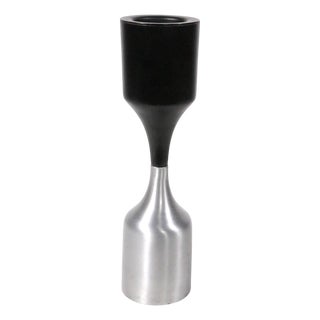 Mid 20th Century Danish Modern Stainless Steel and Black Ebonized For Sale