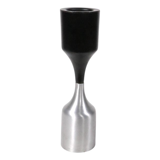 Mid 20th Century Danish Modern Stainless Steel and Black Ebonized For Sale