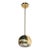 Mid-Century Rounded Brass Pendant Chandelier With Circular Cutout Detailing For Sale