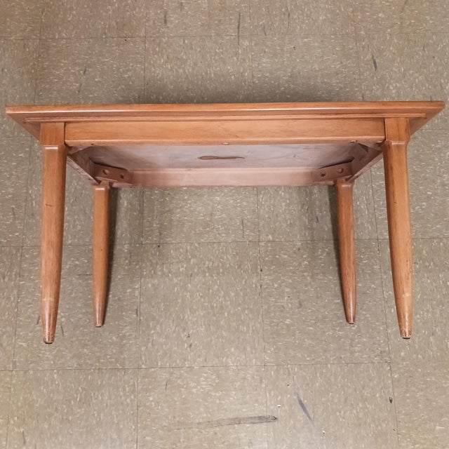 Almond 1960s Mid-Century Tomlinson "Sophisticate" Pecan & Butternut End Tables - 3 Pieces For Sale - Image 8 of 18
