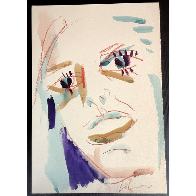 Mario Salmaso, Modern Girls, 1980, Mixed Media on Paper For Sale - Image 6 of 6