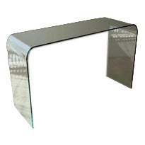 Italian Glass Side Table, 1980s For Sale