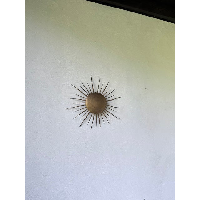 Metal Sun Wall Sconce, 1950s For Sale - Image 7 of 18
