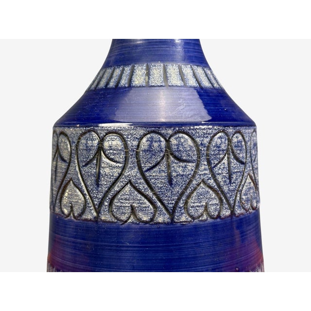 Italian Modern, Table Lamp, Cobalt Blue Ceramic, Italy, 1960s For Sale In New York - Image 6 of 9