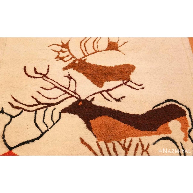 Mid 20th Century Nazmiyal Collection Animal Pattern Vintage Art Deco Olga Fisch Ecuadorian Rug For Sale - Image 5 of 6