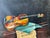 Vintage Mid-Century Violin Still Life Painting in Gilt Frame With Velvet Liner For Sale - Image 4 of 18