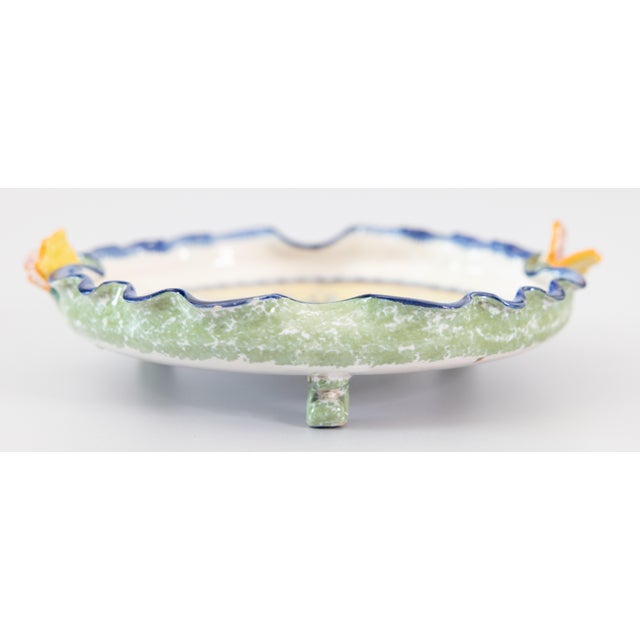 Late 19th Century 19th Century French Faience Quimper Dancing Couple Pie Crust Plate Footed Dish For Sale - Image 5 of 10