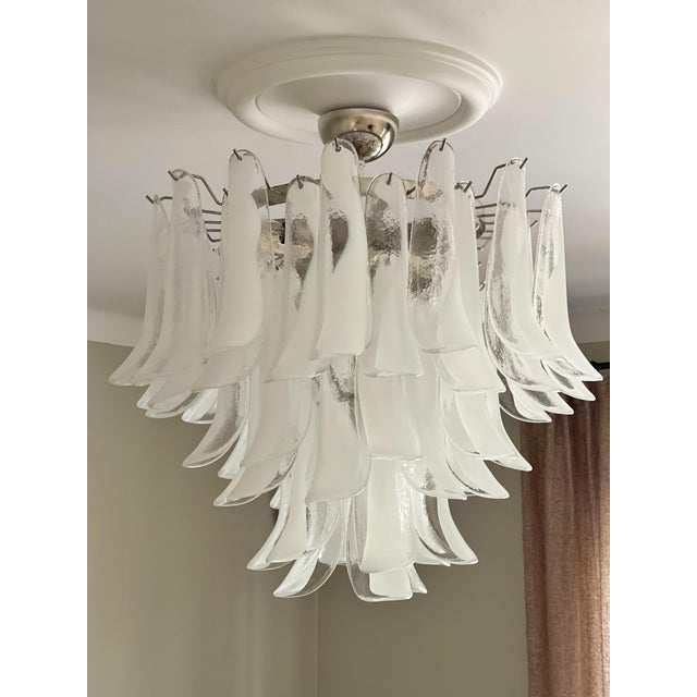 Large White Murano Chandelier For Sale - Image 11 of 11