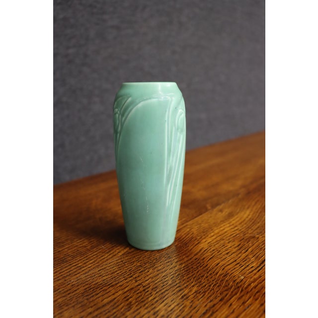Art Deco Rookwood Pottery 1937 Matte Green Vase, Form 4114 For Sale - Image 3 of 9