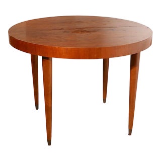 Round Mid Century Dining Table With 2 Leaves After Rohde att.to Casala 1950’s For Sale