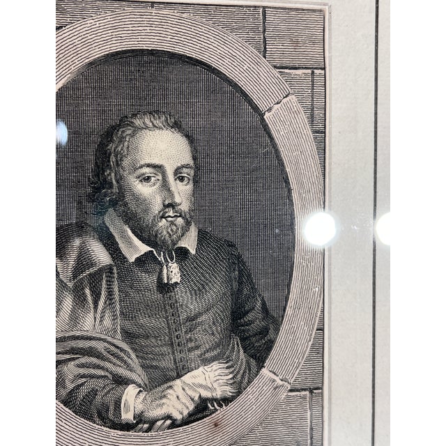 17th Century Engraving Displayed in Fine Mated, Gilt and Painted Frame For Sale - Image 12 of 12