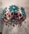 Large Vintage Chandelier Crystal Antique Different Daisy Colourful Hand Painted 8 Lamps Bohemian Light For Sale - Image 10 of 10