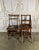 A charming and highly functional pair of handcrafted convertible step ladder chairs featuring whimsical hand-painted dog...