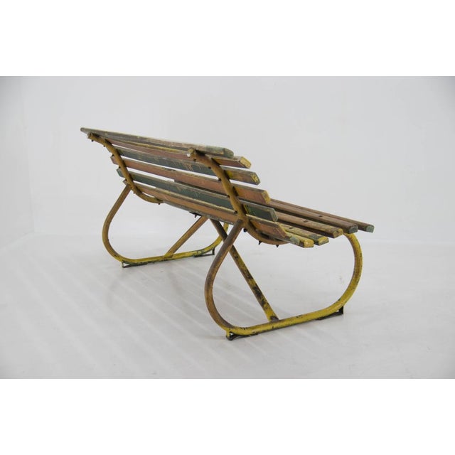 1930s Wood and Iron Bench, 1930s For Sale - Image 5 of 17