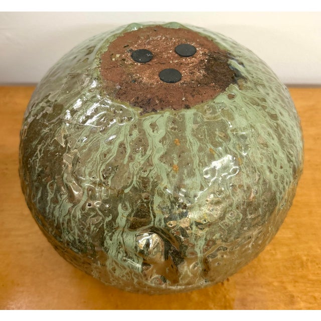 Mid 20th Century Vintage Abstract Glazed Handmade Ceramic Sculpture For Sale - Image 5 of 7