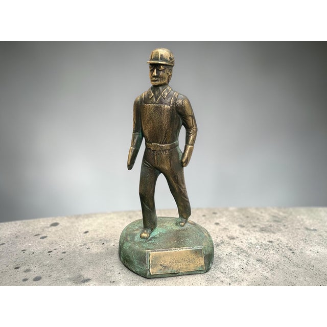 Mid-Century Bronze Industrial Worker Sculpture, 1960s For Sale - Image 13 of 14