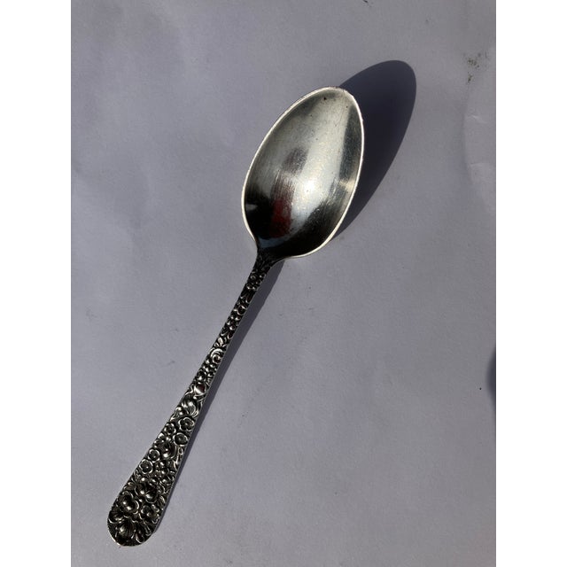 Silver 1980s American Classical Kirk Stieff Repousse Sterling Silver Teaspoon For Sale - Image 8 of 10