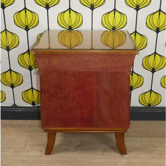 Vintage Night Cabinets with Lacquer Drawer & Door Glass Plate Nostalgia, Set of 2 For Sale - Image 16 of 18