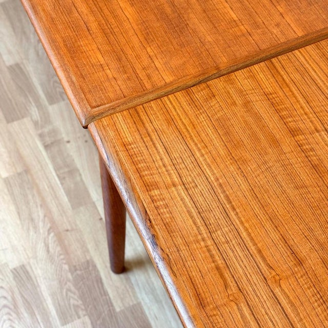 Wood Teak Dining Table, Denmark, 1950s-1960s For Sale - Image 7 of 9