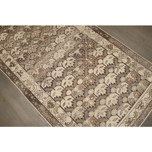 Textile Antique Chocolate Malayer Runner - 3'5" x 9'7" For Sale - Image 7 of 8