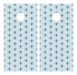 Chairish x The Muddy Dog French Accent Cornhole Boards, Navy/Sky - 2 Boards + 8 Toss Bags
