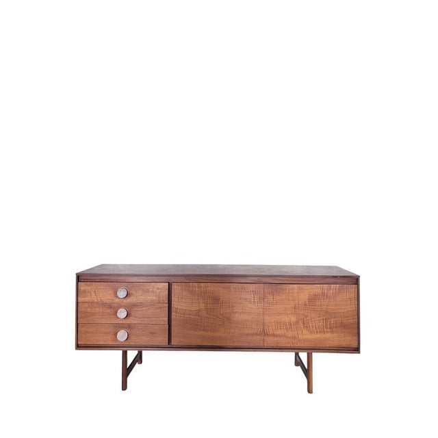 Brown Mid-Century Modern Danish Teak Sideboard with Chunky Handles, 1970s For Sale - Image 8 of 10