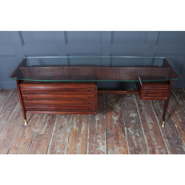 Mid-Century Italian Desk in Macassar Ebony by Dassi, 1950 For Sale - Image 15 of 17
