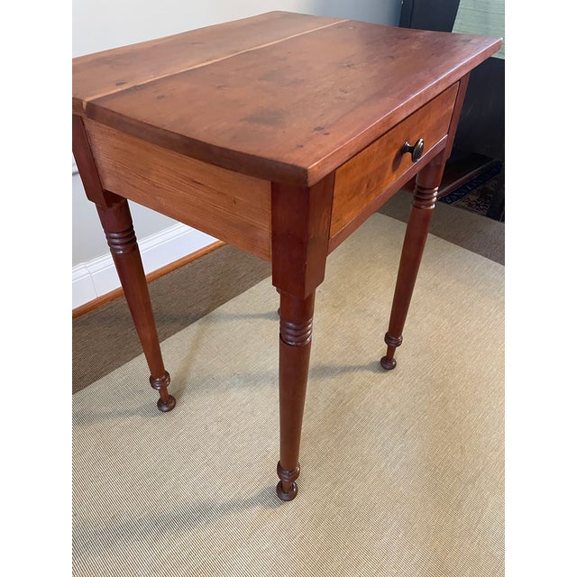 Cherry One-Drawer Table W/ Distinctive Feet -- 19th Century For Sale - Image 4 of 16