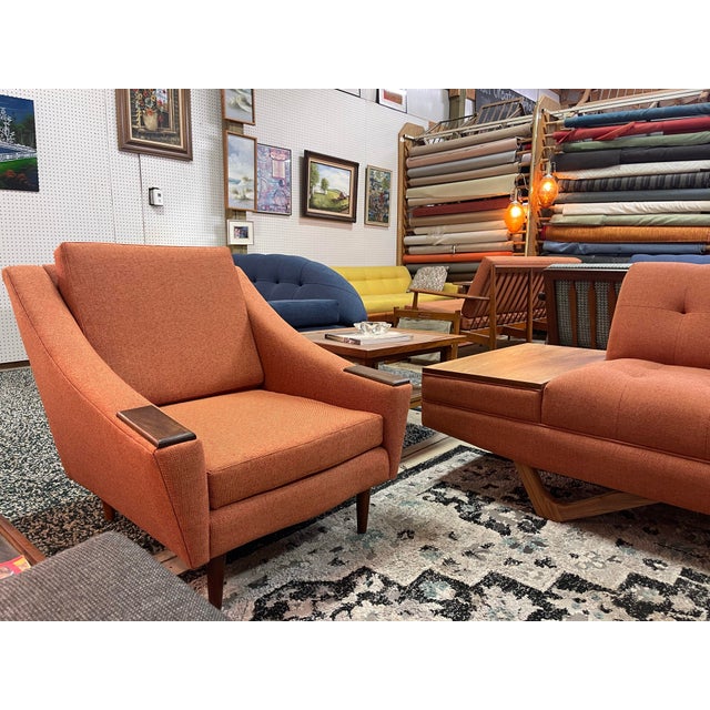 Orange Mid-Century Modern Style Adrian Pearsall Inspired Lounge Chair For Sale - Image 8 of 8