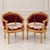 Make a statement with this elegant French-inspired armchair, featuring rich burgundy velvet upholstery, a beautifully...
