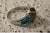 1970s KHR India Sterling Silver Bronzite and Turquoise Ring Size 11 Signed For Sale - Image 4 of 5
