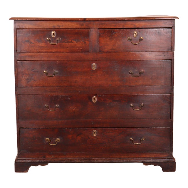 18th Century English Elm Chest of Drawers, 1950s For Sale