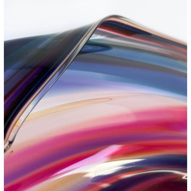 Monumental David Goldhagen Blown Art Glass Centerpiece Bowl, American For Sale - Image 15 of 18