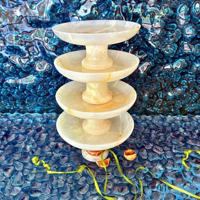 Forest Green White Onyx Decorative Platter from Forzini For Sale - Image 8 of 11