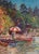 Mid-Century Modern 1957 German Impressionist Oil Painting Summer Lake Boats, Karl Abt For Sale - Image 3 of 6