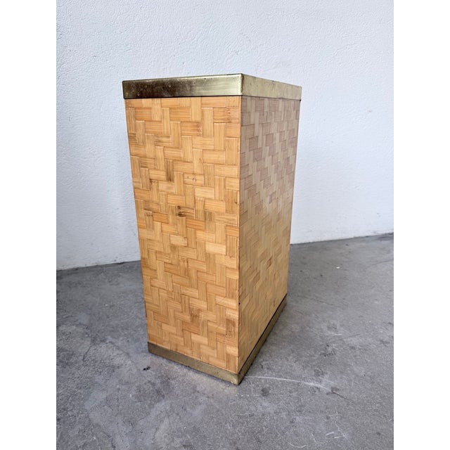Gold Woven Wicker and Brass Umbrella Stand from Metal Linea Nova, 1960s For Sale - Image 8 of 18
