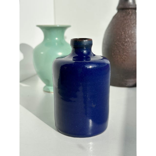 Cobalt Blue Hand-Thrown Studio Ceramic Vase, Germany, 1970s For Sale - Image 11 of 12